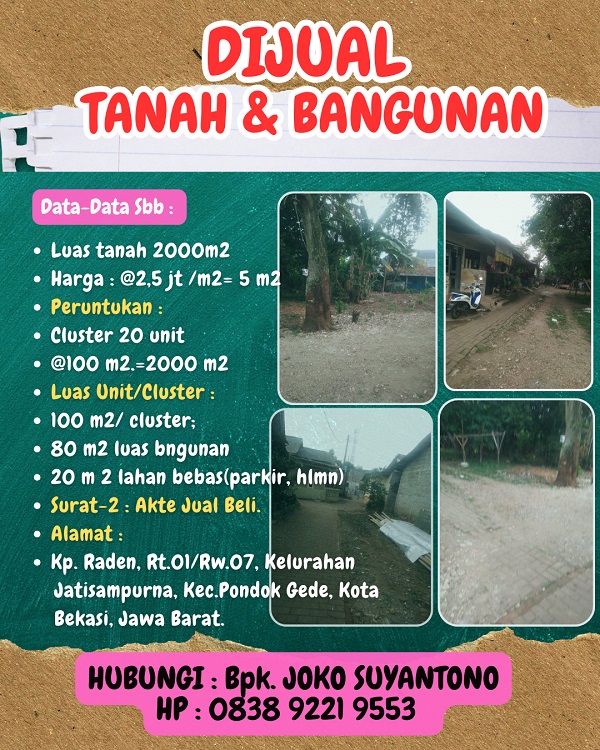 DIJUAL TANAH & BANGUNAN